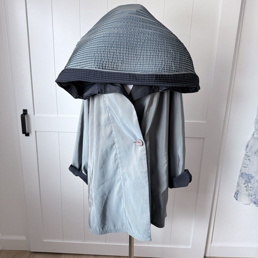 Mycra Pac Now Dontatella Reversible Rain Jacket S/M Iridescent Blue Grey Black